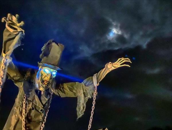 Halloween displays in the Triangle.