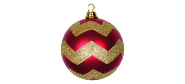 Chevron Shatterproof Christmas Ball Ornament