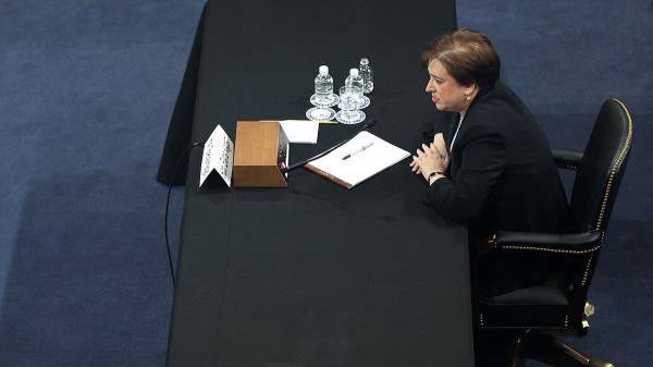 Elena Kagan sits at table at co<em></em>nfirmation hearing 