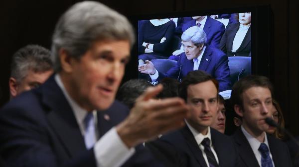 John Kerry speaks during Senate co<em></em>nfirmation hearing