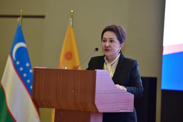 Chairperson of the Senate of the Oliy Majlis of the Republic of Uzbekistan speaks at the Internatio<em></em>nal Co<em></em>nference on Demographic Resilience. Credit: AFPPD