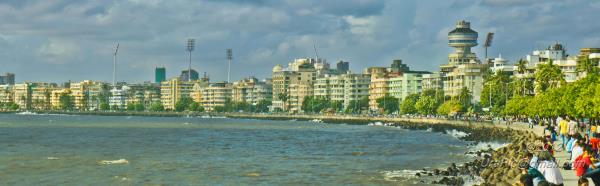 A 2012 view of Marine Drive, note the staggered, spaced out placement of the buildings.