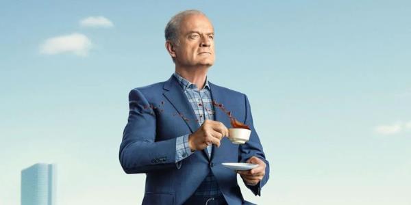 Kelsey Grammer as Frasier holding a coffee in Frasier (2023)