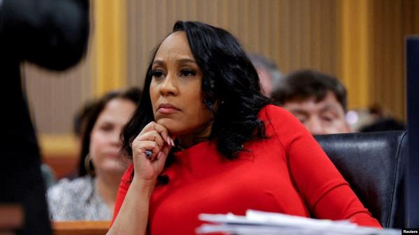 FILE - Fulton County District Attorney Fani Willis attends a hearing on the Georgia election interference case, March 1, 2024, in Atlanta, Georgia.