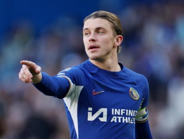 Co<em></em>nor Gallagher pictured in action for Chelsea against Burnley