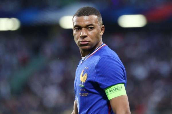Kylian Mbappe playing for France in a Euro 2024 warm-up game