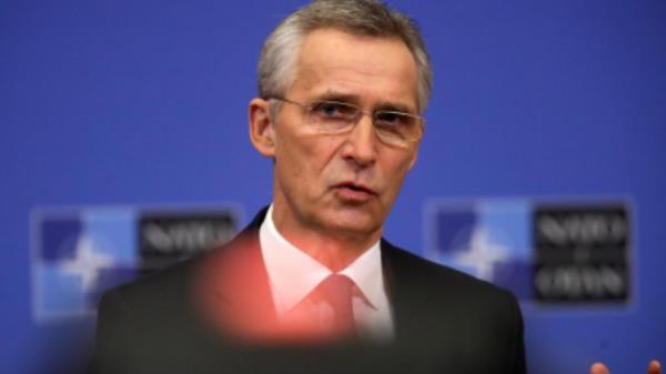 NATO Secretary General Jens Stoltenberg gives a news co<em></em>nference ahead of a NATO defence ministers council at the alliance headquarters in Brussels, Belgium February 15, 2021. Olivier Hoslet/Pool via REUTERS