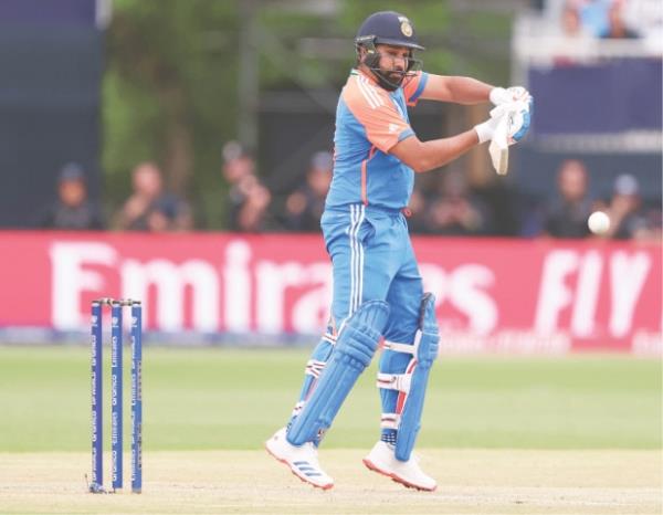 INDIAN captain Rohit Sharma in action during the Group ‘A’ match against the USA at the Nassau County Internatio<em></em>nal Cricket Stadium.—AFP