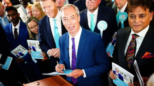 Nigel Farage launches Reform's election pitch. Pic: PA