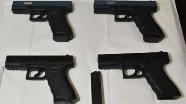 Seized guns. Pic: PA
