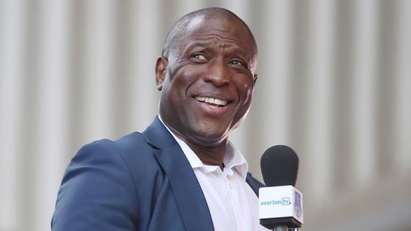 Ex Everton and Arsenal player Kevin Campbell during the Premier League match at Goodison Park, Liverpool.
Pic: PA