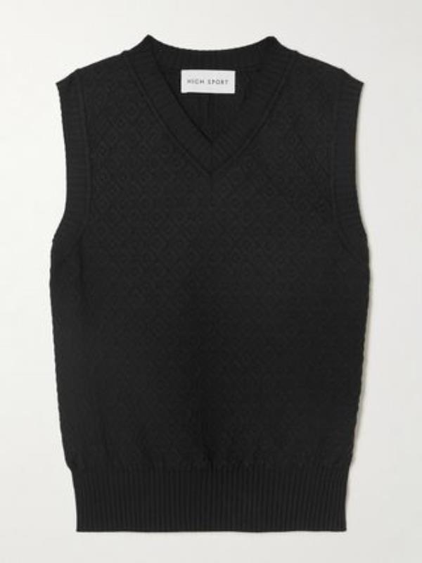 Anetta Jacquard-Knit Stretch-Cotton Top