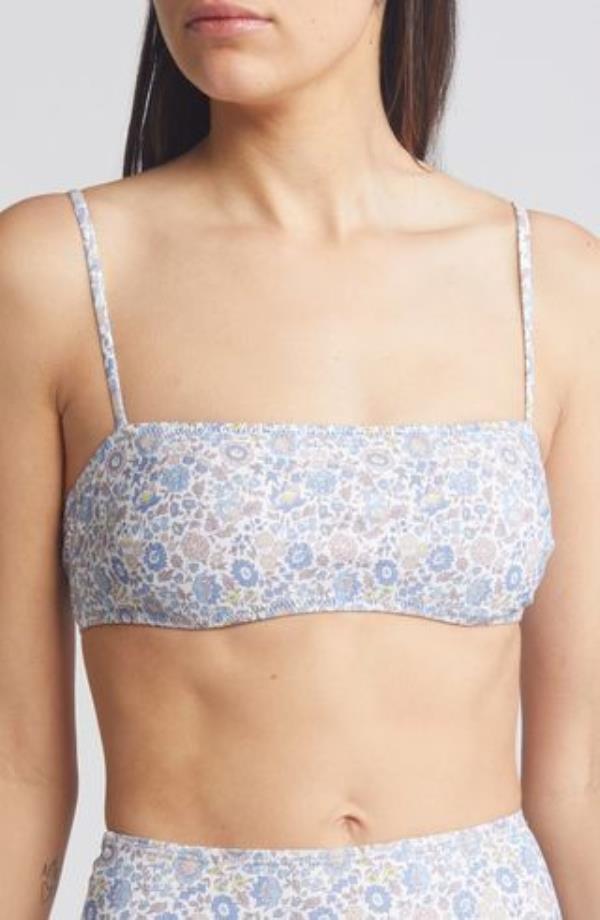 Floral Print Bandeau Bikini Top