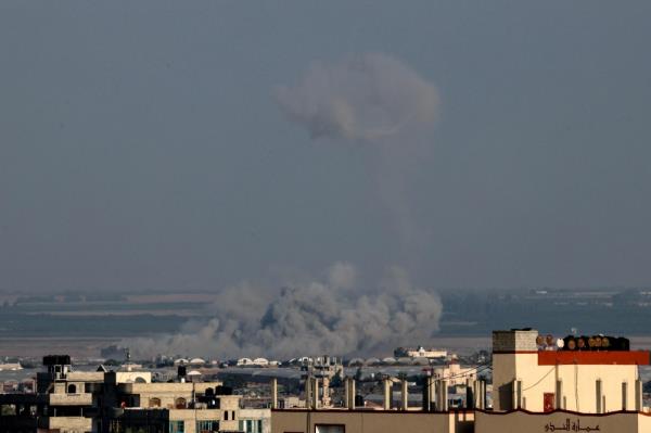 Smoke rises after the Israeli bombardment of Rafah in the southern Gaza Strip on November 3, 2023, amid the o<em></em>ngoing battles between Israel and the Palestinian group Hamas. — AFP pic