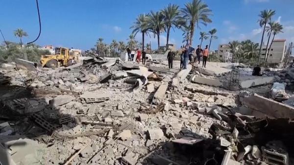 Mosque destroyed by israeli airstrike in Gaza