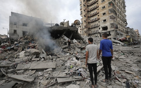 The aftermath of an Israeli air strike in Gaza on Friday