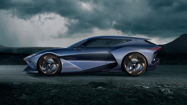 Cupra DarkRebel side view static, grey car