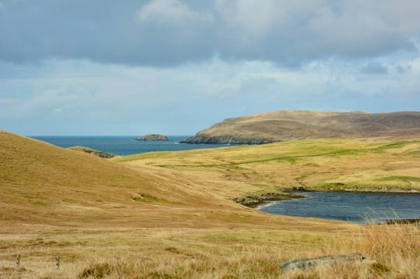 A student in a graduation cap and gown walks by the protest encampment Monday, May 6, 2024 at the University of Wisconsin