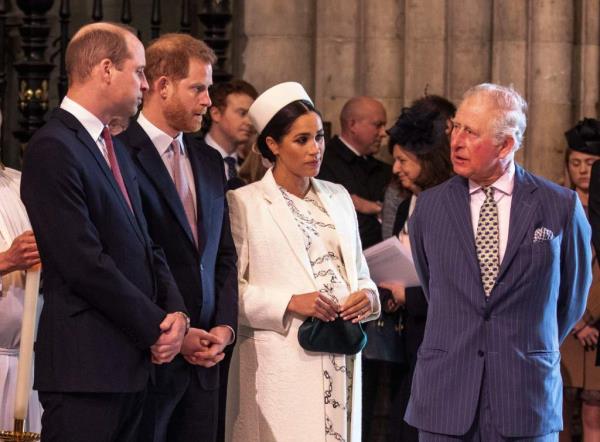 Prince William, Prince Harry, Meghan Markle, and King Charles at the Commo<em></em>nwealth Day service at Westminster Abbey in Lo<em></em>ndon on March 11, 2019