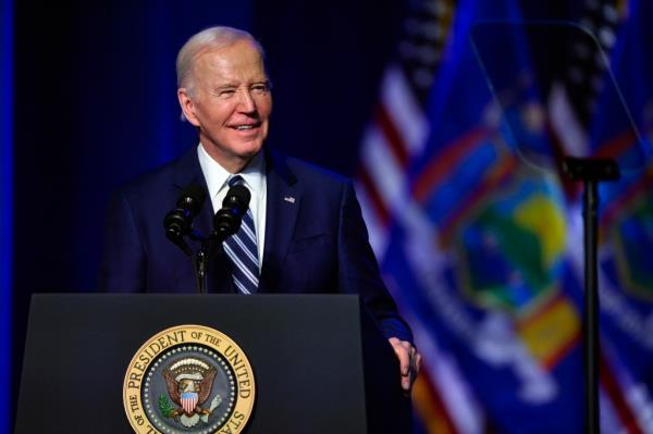 President Joe Biden speaks on the CHIPS and Science Act at the Milton J. Rubenstein Museum in Syracuse, N.Y., Thursday, April 25, 2024.