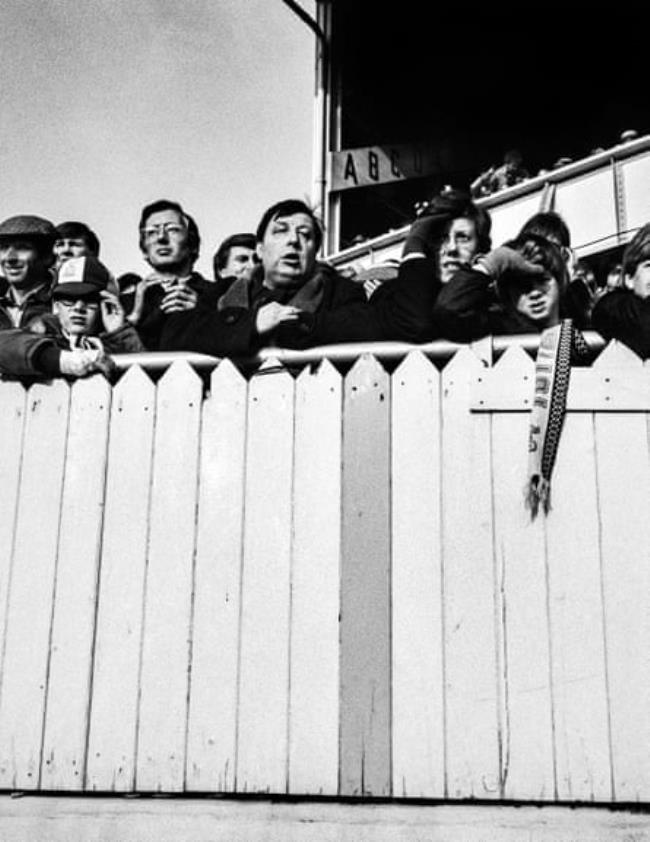 Fans watch from the terraces at White Hart Lane in 1985