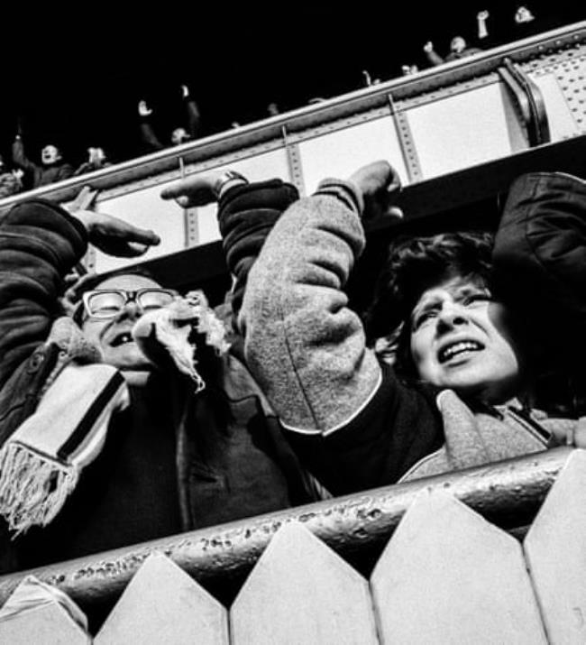 Fans celebrate at Tottenham’s White Hart Lane, 1985