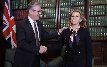 Sir Keir Starmer with Natalie Elphicke in his parliamentary office in the House of Commons after it was announced the former Tory MP has defected to Labour
