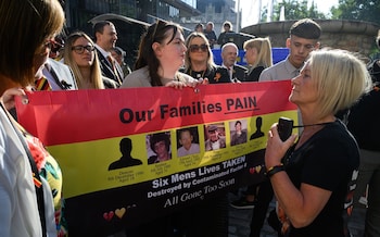 Infected blood victims and families gather before report release