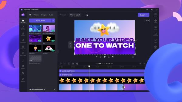 Clipchamp video with trans<em></em>cript
