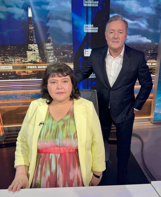 Piers Morgan and Fiona Harvey