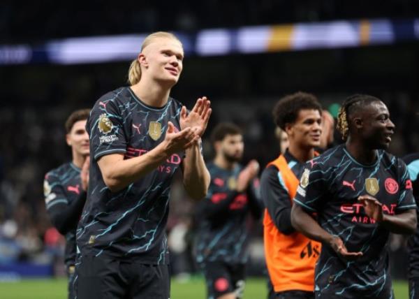 Erling Haaland's two goals against Tottenham have put Man City in pole position to win the title 