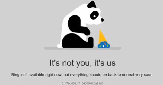 Bing's error screen