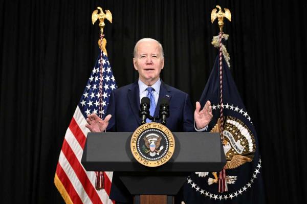 President Joe Biden delivers remarks on the release of hostages from Gaza, in Nantucket, Massachusetts, on November 26, 2023.
