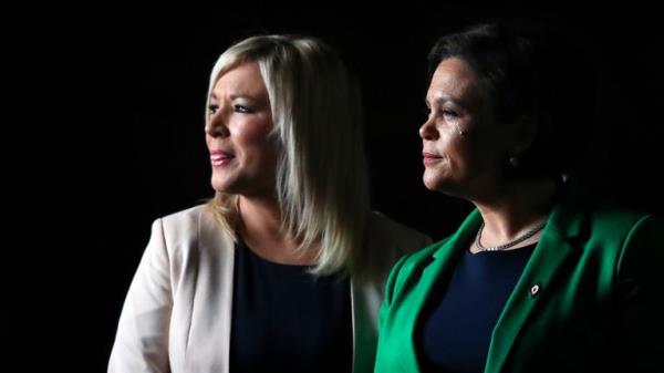Michelle O'Neill (L) and Mary Lou McDo<em></em>nald (R). Pic: PA