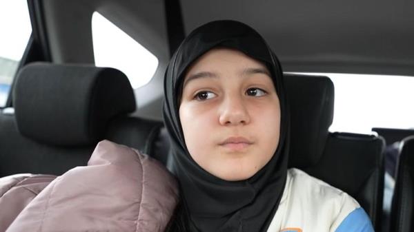 Abdullah Ahadi's daughter Laaibah from Adele Robinson report a<em></em>bout the housing crisis. Sky News grab