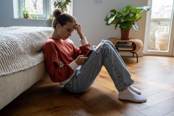 Teen on her phone