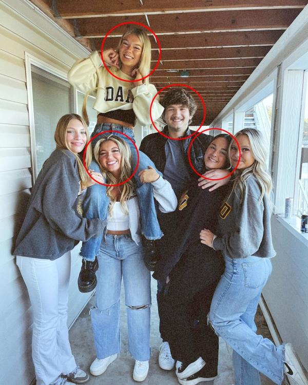 Final photo of the victims, pictured just hours before their untimely deaths. The four University of Idaho students who were found dead in off-campus housing were identified on Mo<em></em>nday as Madison Mogen, 21, top left, Kaylee Goncalves, 21, bottom left, Ethan Chapin, 20, center, and Xana Kernodle, 20, right.