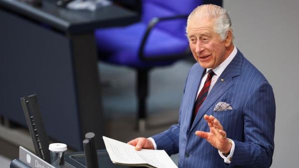  King Charles addresses the members of the lower house of parliament, Bundestag, in Berlin, Germany, March 30, 2023. REUTERS/Wolfgang Rattay</p>

<p>　　