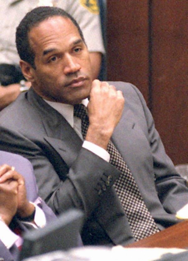 Simpson was seen listening to testimony during his double murder trial in Los Angeles, March 16, 1995.