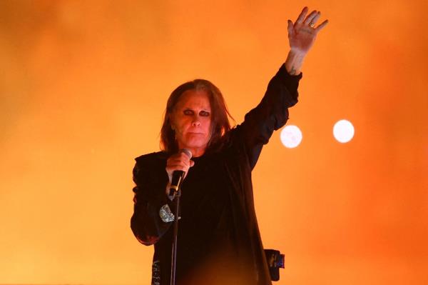 A picture of Ozzy Osbourne at one of his performances in August 2022.