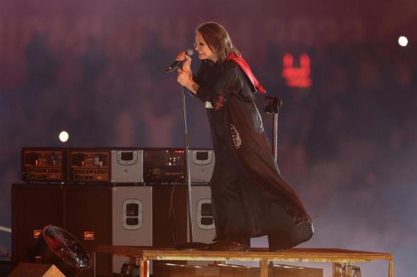 Ozzy Osbourne of Black Sabbath performs during the Birmingham 2022 Commo<em></em>nwealth Games Closing Ceremony at Alexander Stadium on August 08, 2022 on the Birmingham, England.