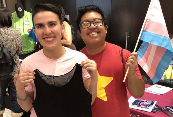 LGBTQ organizations advertise free chest binders for teens who can't afford to pay for them.