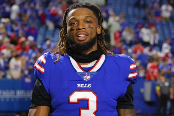 Bills safety Damar Hamlin after a game against the Tennessee Titans at Highmark Stadium on Sept. 19, 2022 in Orchard Park, New York.  