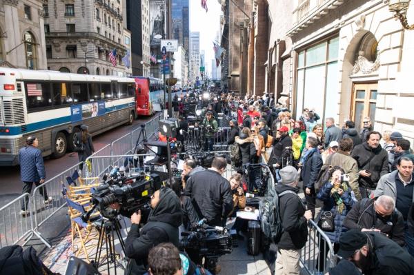 A sea of cameras outside Trump Tower