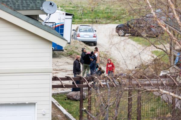 Supporters gather on the property of former Idaho gubernatorial candidate and far-right activist Ammon Bundy.