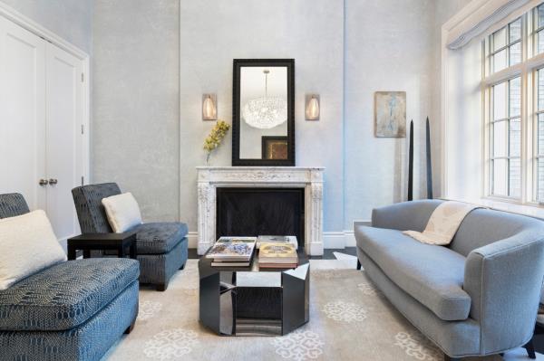 Among the listing's many features, a fireplace.