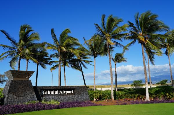 View of the terminal at the Kahului Airport.