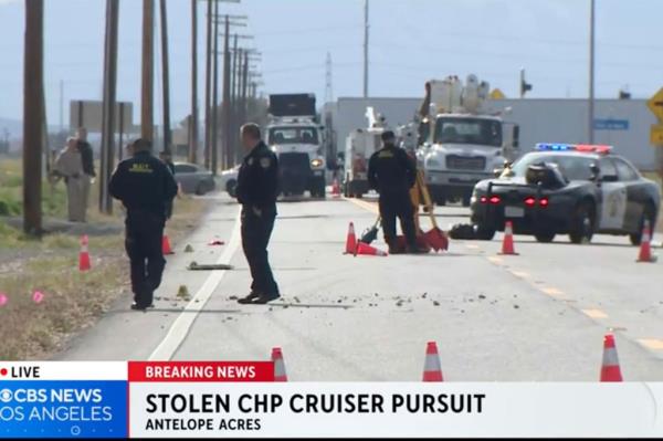 Police respond to the scene.