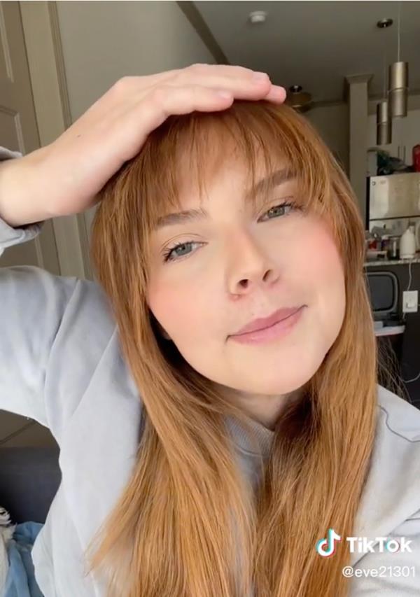 TikTok user Eve got bangs - but wasn't prepared for the upkeep.
