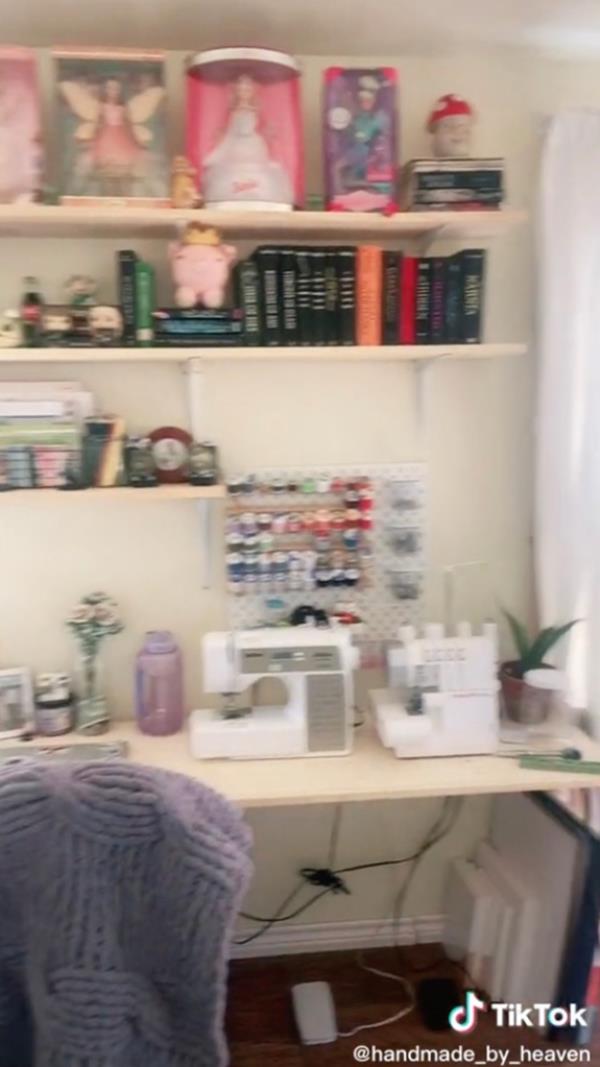 Space for storage and sewing.
